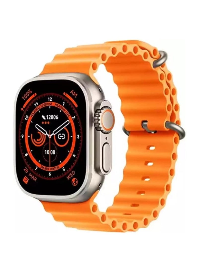 ادهوماكس ساعة ذكية T1000 Ultra2 بتصميم أنيق 2.08 بوصة، ان اف سي ، شاشة لا نهائية، متتبع اللياقة البدنية، معدل ضربات القلب، مكالمات، شحن لاسلكي، لأجهزة الاندرويد والايفون للرجال والنساء - Image 2